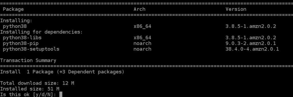 EC2 Python3.8 install